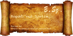 Bogdányi Szelim névjegykártya